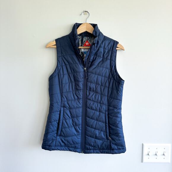 Columbia Quilted Insulated Zip Up Vest Navy S - Picture 1 of 7